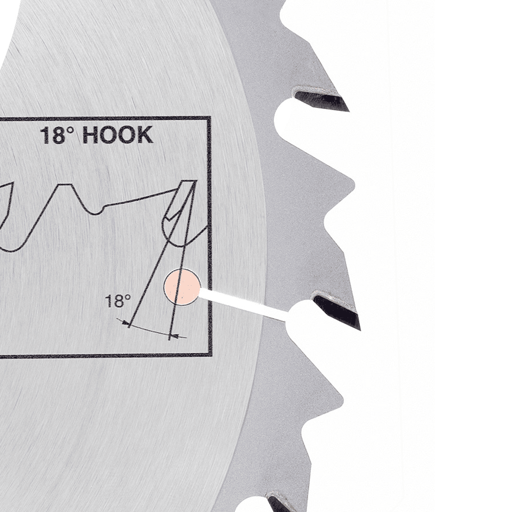 Anti-Kickback and Cooling Slots - Safe and Efficient Ripping with Amana Saw Blade