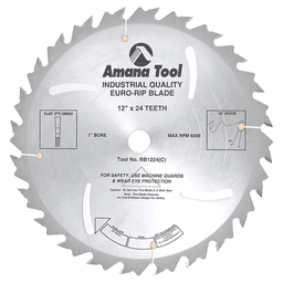 12" x 24 Teeth Euro Rip Saw Blade with Cooling Slot - Main Image
