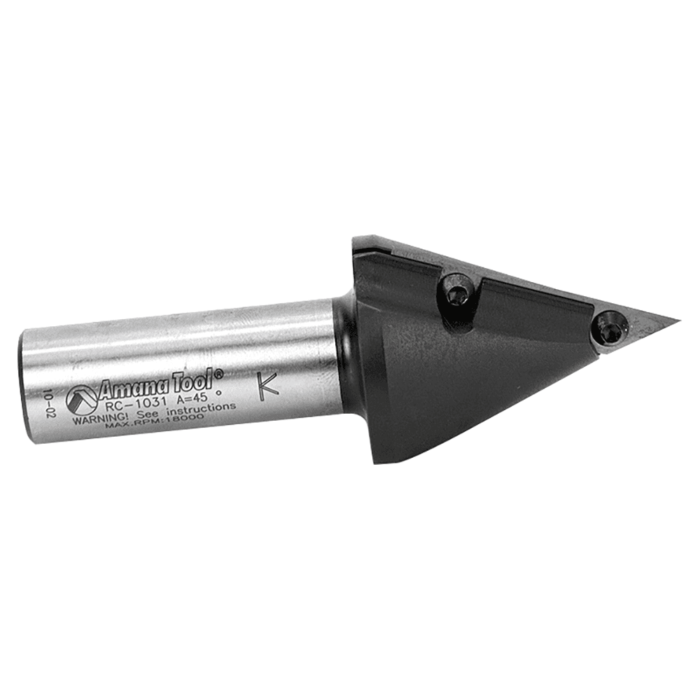 1-1/2" x 4-1/4" 45° CNC Insert V-Groove Router Bit, 1-Flute, 3/4" Shank Alt 2 - Image