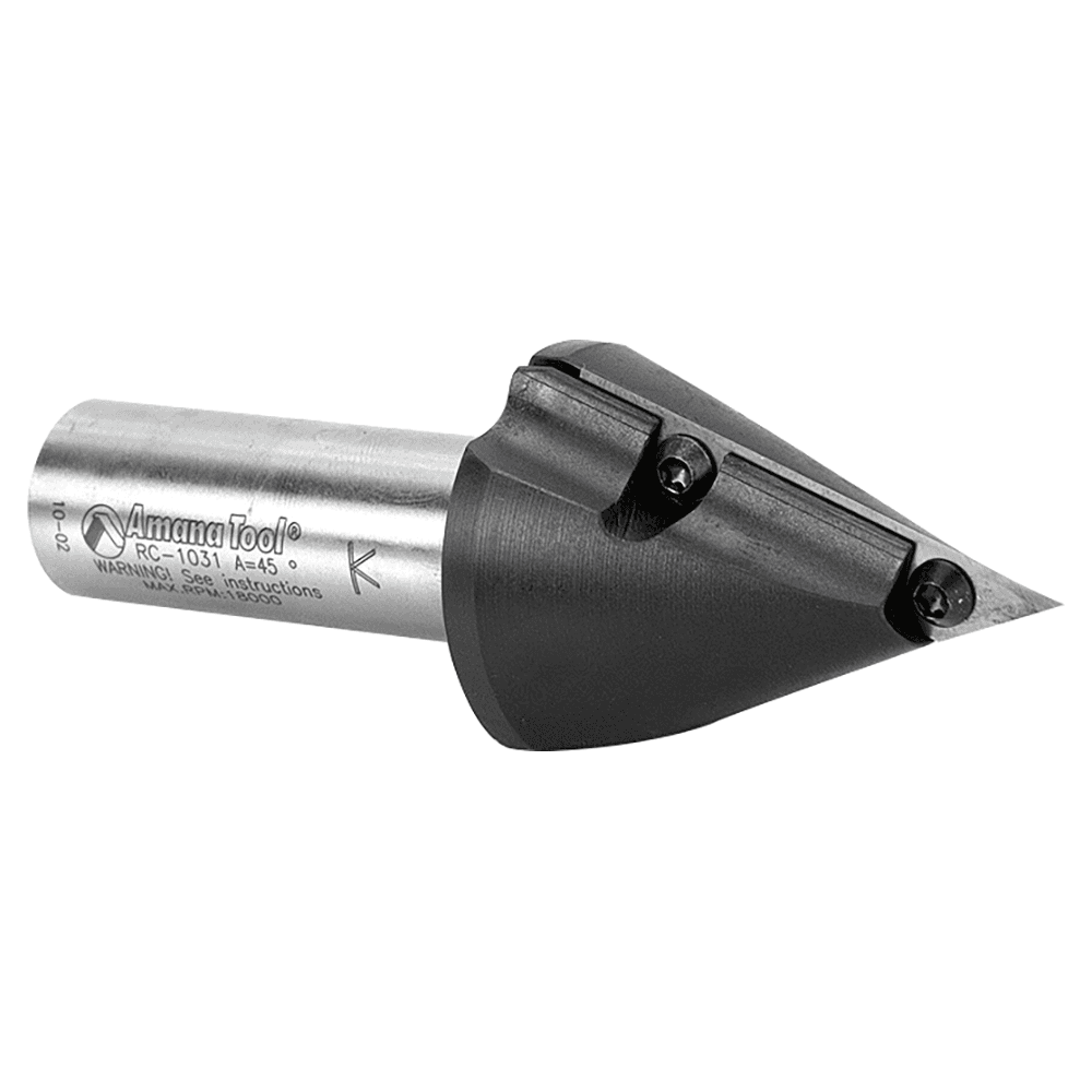 1-1/2" x 4-1/4" 45° CNC Insert V-Groove Router Bit, 1-Flute, 3/4" Shank Alt 3 - Image