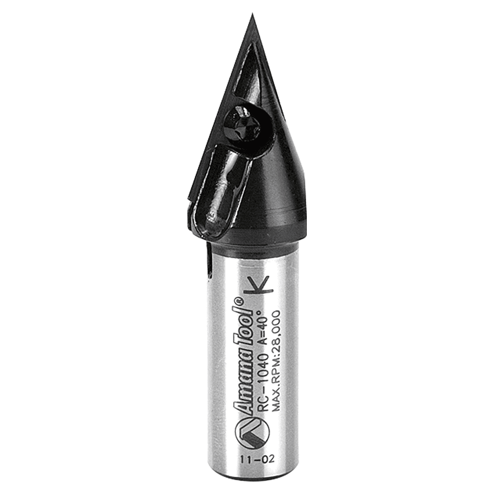 47/64" x 2-9/16" 40° CNC Insert V-Groove Router Bit, 1-Flute, 1/2" Shank Main - Image