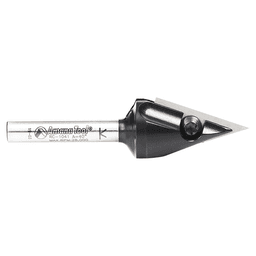 47/64" x 2-9/16" 40° CNC Insert V-Groove Router Bit, 1-Flute, 1/4" Shank Alt 2 - Image