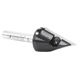 47/64" x 2-9/16" 40° CNC Insert V-Groove Router Bit, 1-Flute, 1/4" Shank Alt 3 - Image