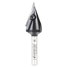 47/64" x 2-9/16" 40° CNC Insert V-Groove Router Bit, 1-Flute, 1/4" Shank Main - Image