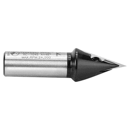 13/16" x 2-3/8" 45° CNC Insert V-Groove Router Bit, 1-Flute, 1/2" Shank Alt 2 - Image