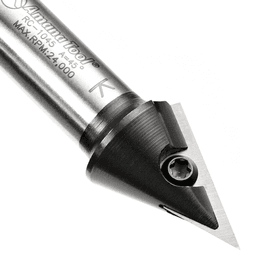 13/16" x 2-3/8" 45° CNC Insert V-Groove Router Bit, 1-Flute, 1/2" Shank Alt 4 - Image