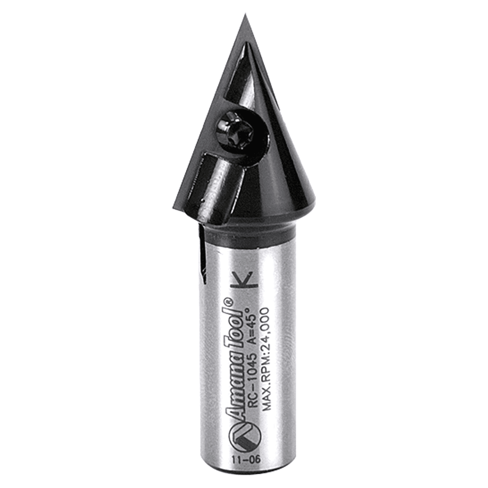 13/16" x 2-3/8" 45° CNC Insert V-Groove Router Bit, 1-Flute, 1/2" Shank Main - Image