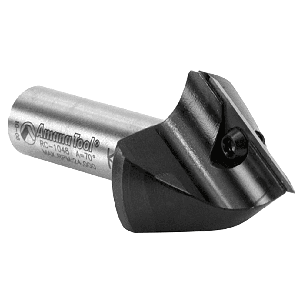 1-7/32" x 2-9/16" 70° CNC Insert V-Groove Router Bit, 1-Flute, 1/2" Shank Alt 3 - Image