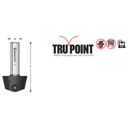 Tru Point Roundover Insert CNC System Tool Body, 1/2" Shank Alt 1 - Image