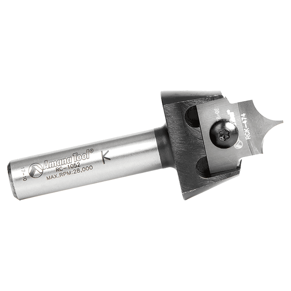 RC-1061 5/16" Radius x 7/8" x 5/16" Tru Point Roundover Insert CNC System Router Bit, 1/2" Inch Shank Alt 2 - Image
