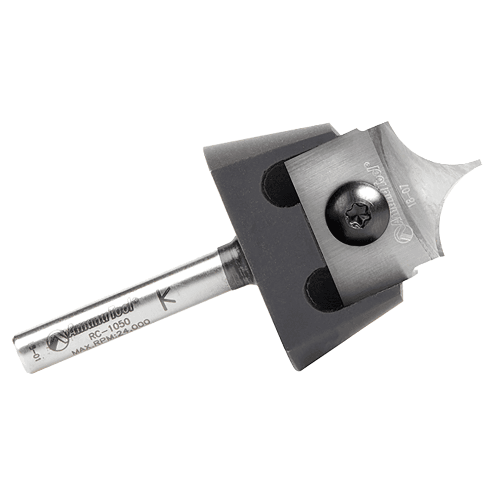 RC-1062 3/8" Radius x 7/8" x 3/8" Tru Point Roundover Insert CNC System Router Bit, 1/4" Inch Shank Alt 2 - Image