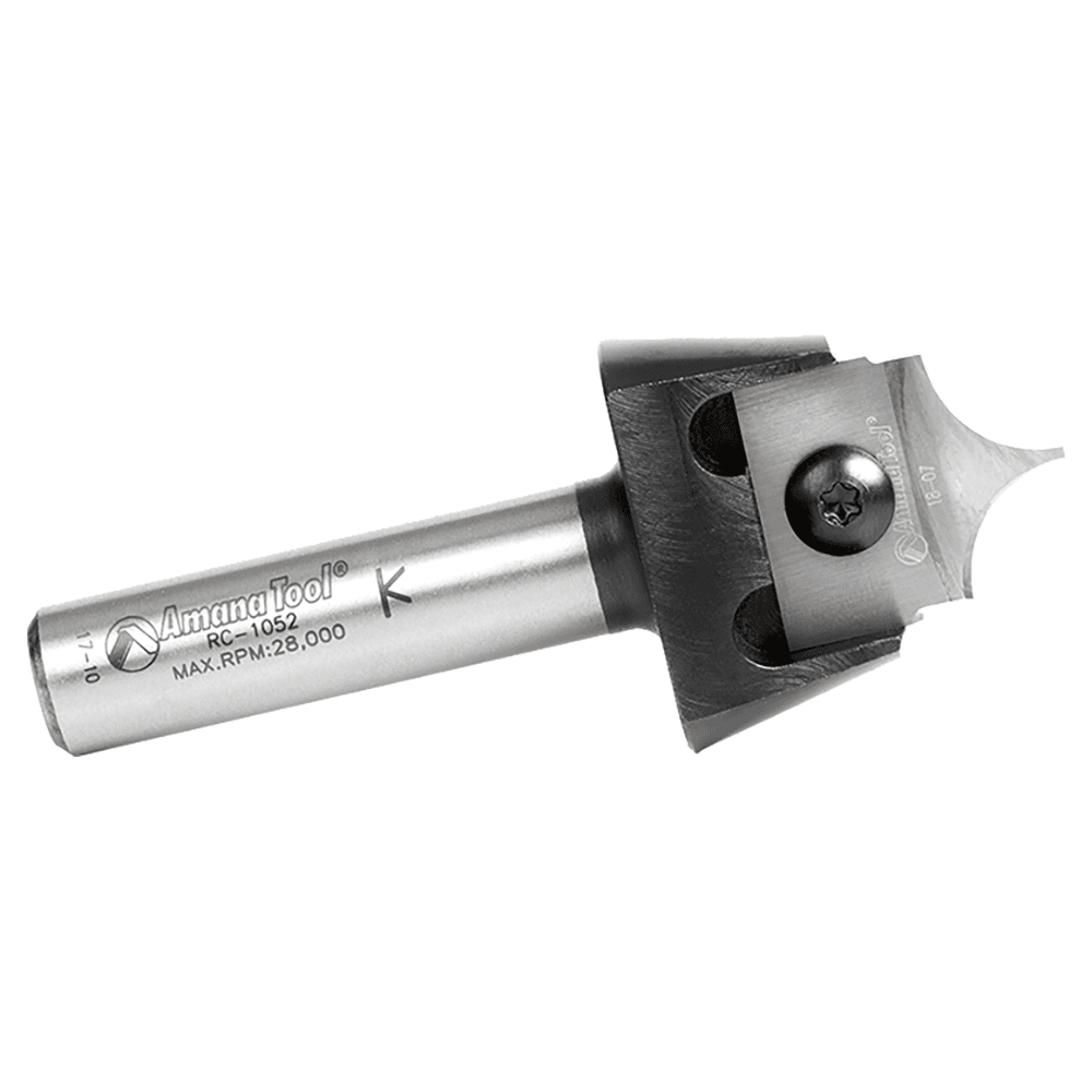 RC-1063 3/8" Radius x 7/8" x 3/8" Tru Point Roundover Insert CNC System Router Bit, 1/2" Inch Shank Alt 2 - Image