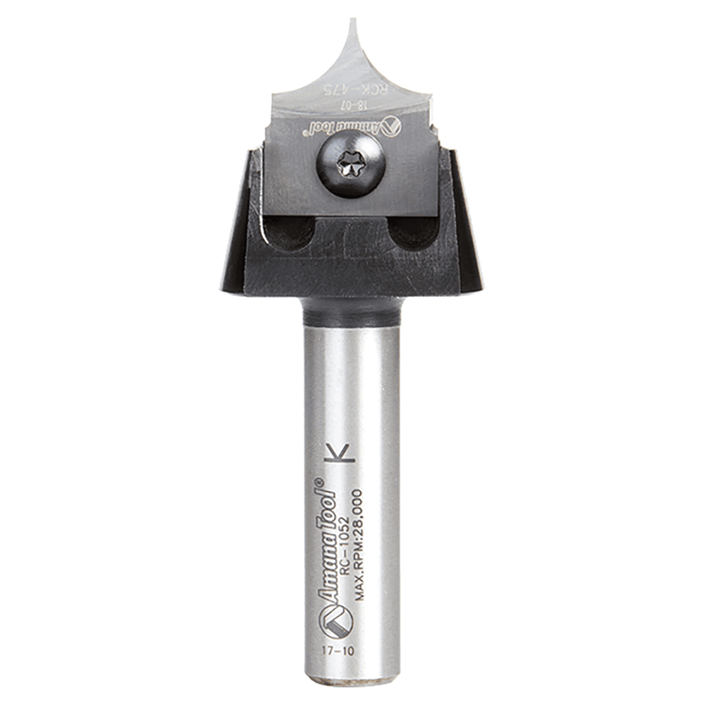 RC-1063 3/8" Radius x 7/8" x 3/8" Tru Point Roundover Insert CNC System Router Bit, 1/2" Inch Shank Main - Image