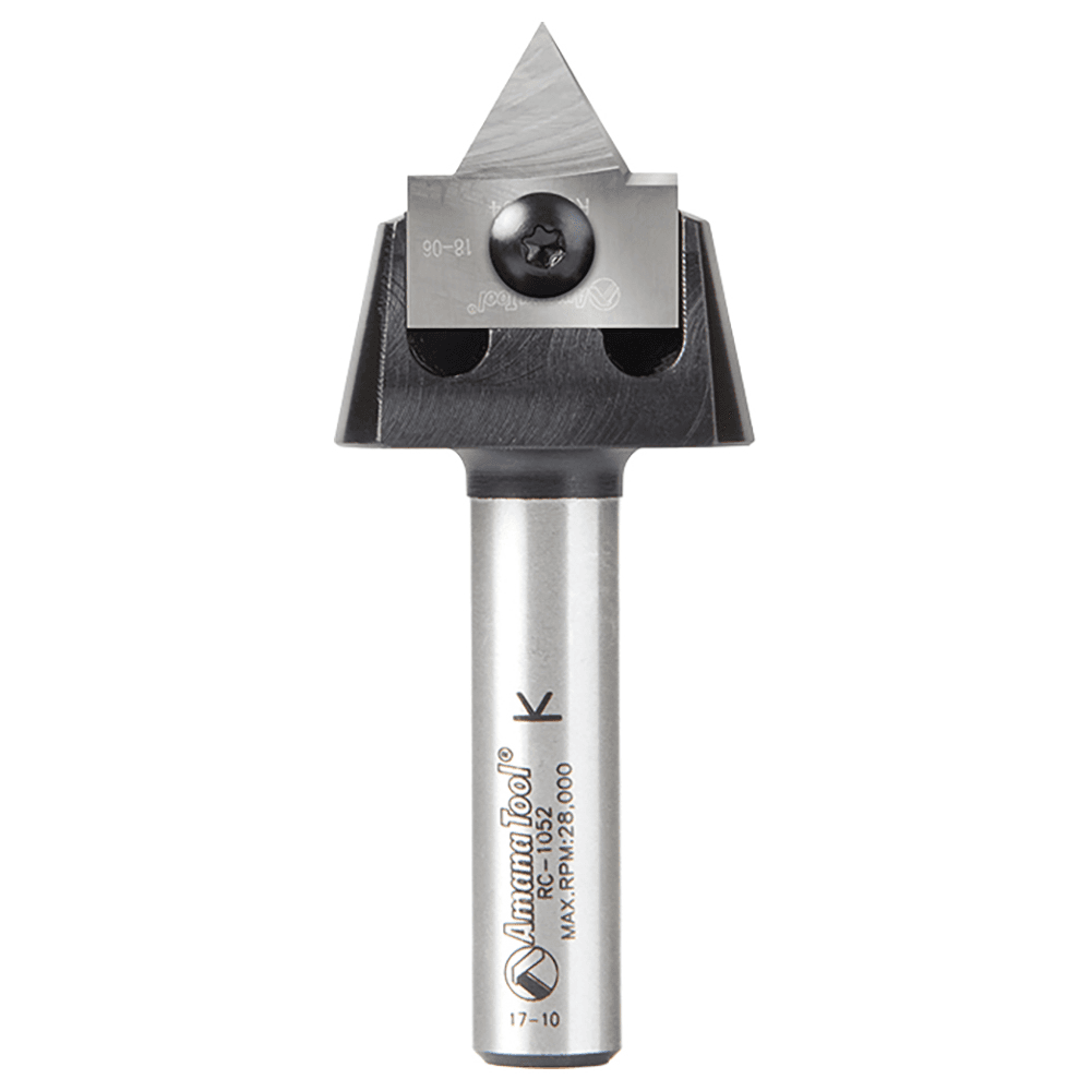 RC-1065 7/8" x 1/2" 60° Tru Point CNC System Insert V-Groove Router Bit, 1/2" Shank Main - Image