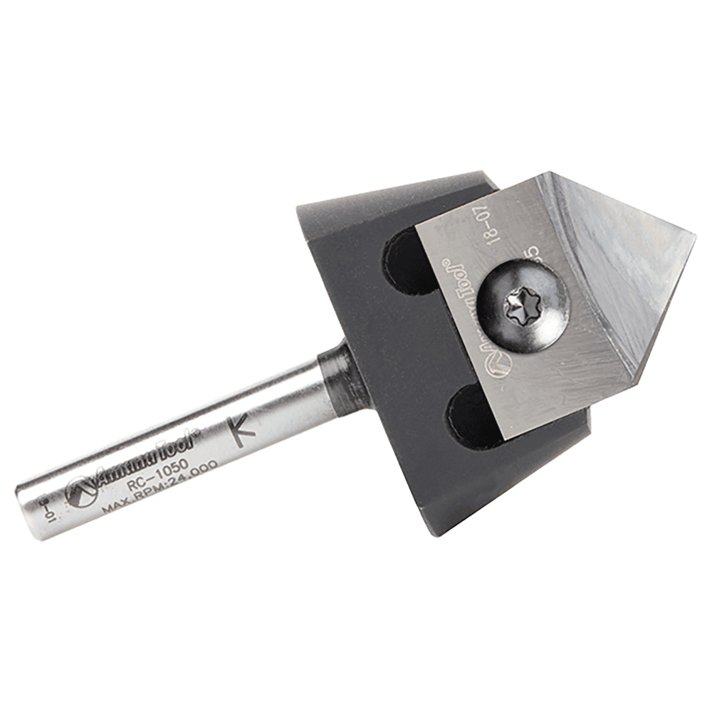 RC-1066 7/8" x 3/8" 90° Tru Point CNC System Insert V-Groove Router Bit, 1/4" Shank Alt 2 - Image