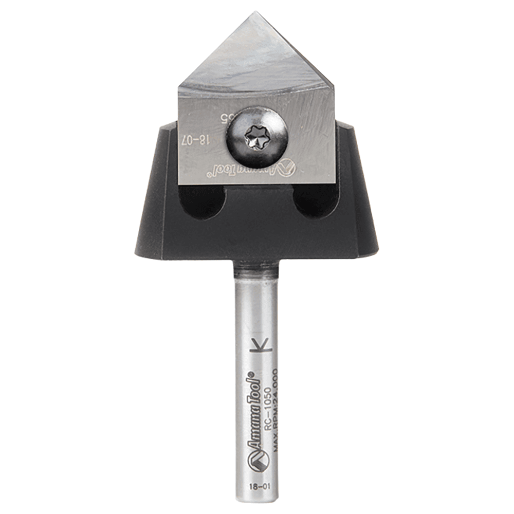 RC-1066 7/8" x 3/8" 90° Tru Point CNC System Insert V-Groove Router Bit, 1/4" Shank Main - Image