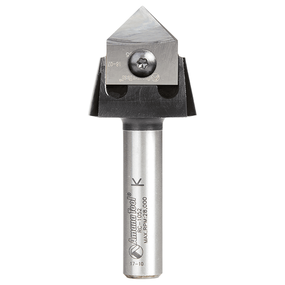 RC-1067 7/8" x 3/8" 90° Tru Point CNC System Insert V-Groove Router Bit, 1/2" Shank Main - Image
