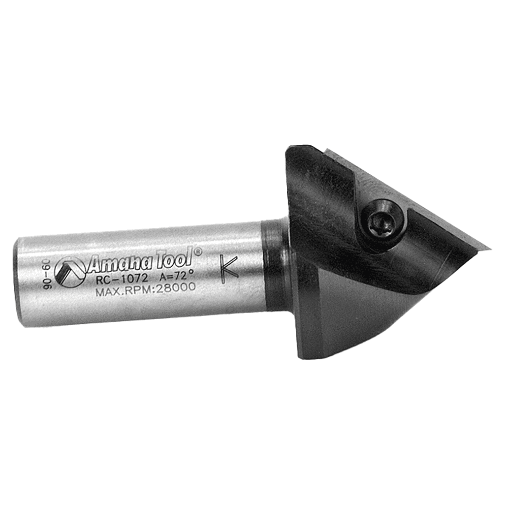 1-1/4" x 2-19/32" 72° CNC Insert V-Groove Router Bit, 1-Flute, 1/2" Shank Alt 2 - Image