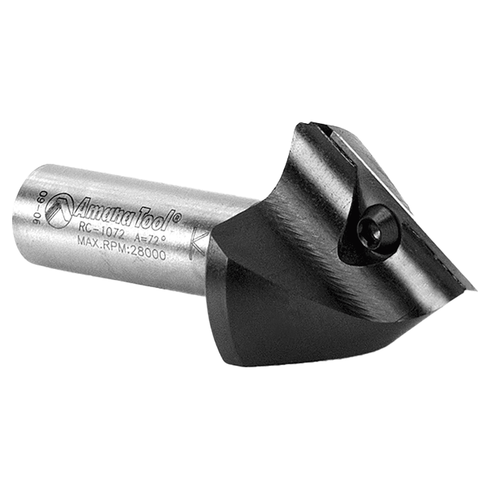 1-1/4" x 2-19/32" 72° CNC Insert V-Groove Router Bit, 1-Flute, 1/2" Shank Alt 3 - Image