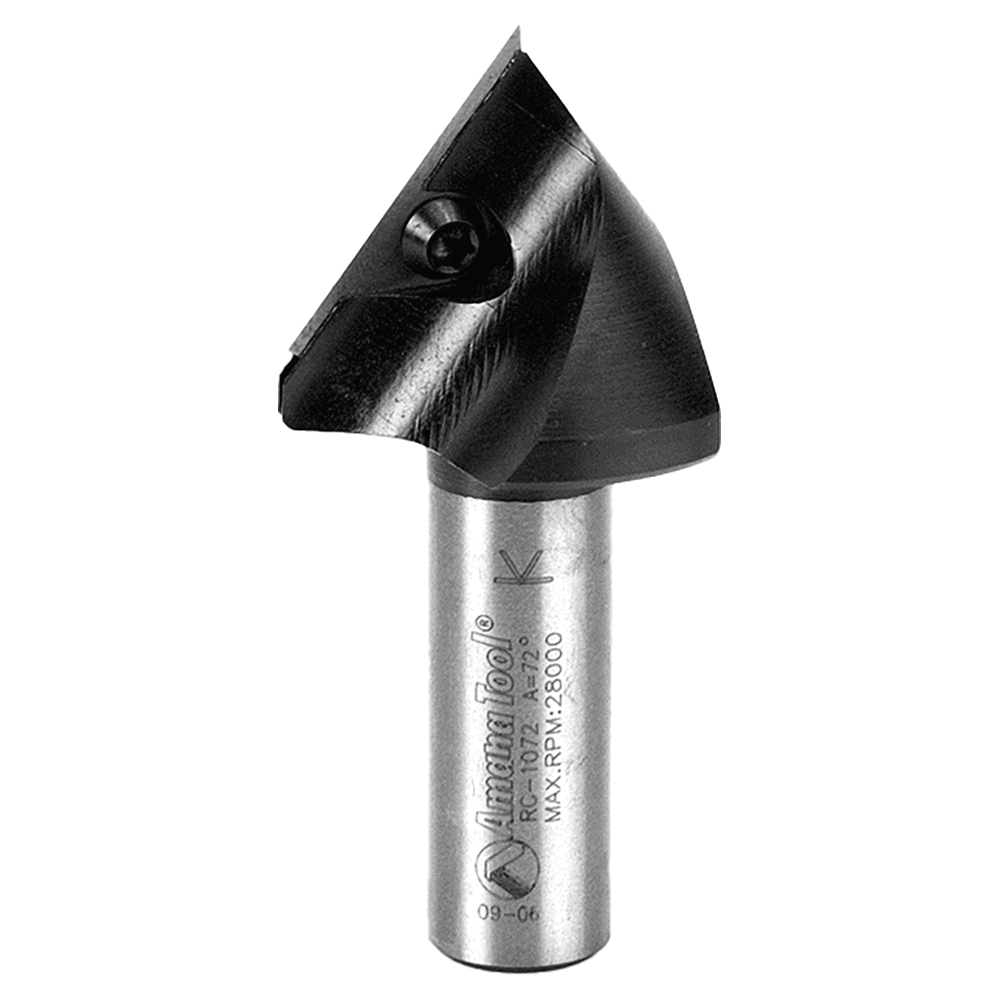 1-1/4" x 2-19/32" 72° CNC Insert V-Groove Router Bit, 1-Flute, 1/2" Shank Main - Image