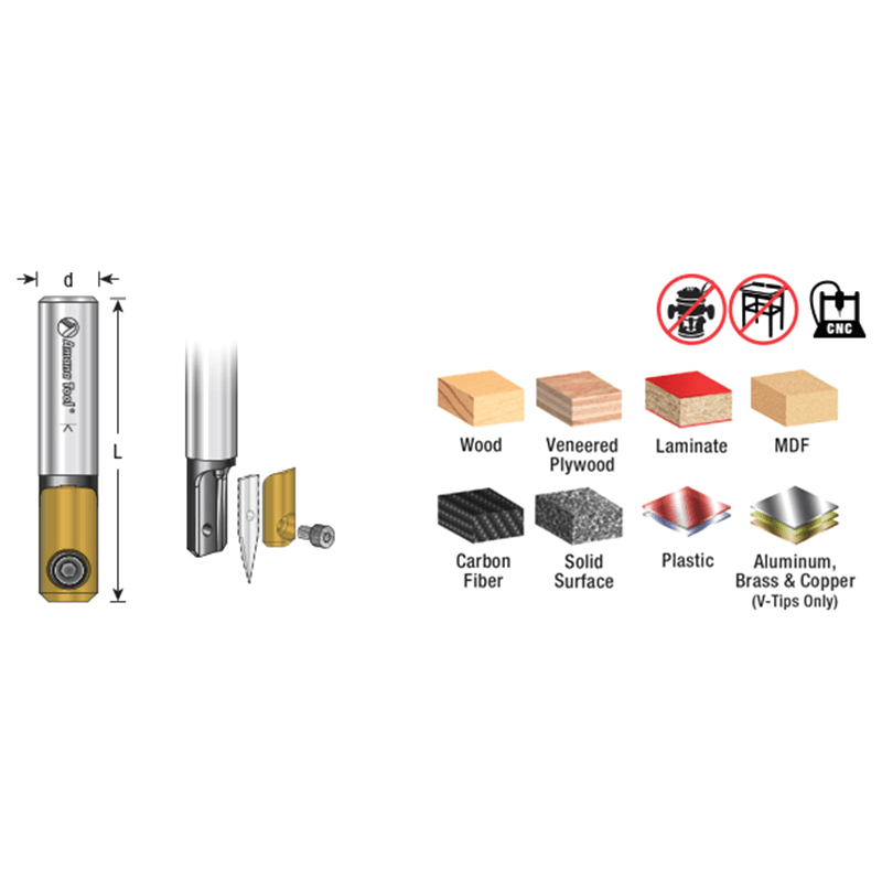 2-1/2" CNC In-Groove Insert Engraving Tool Body, 1/2" Shank Alt 1 - Image