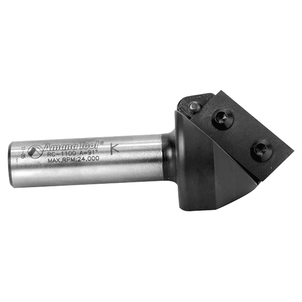 1-1/2" x 3" 91° CNC Insert V-Groove Router Bit, 1-Flute, 1/2" Shank Alt 2 - Image