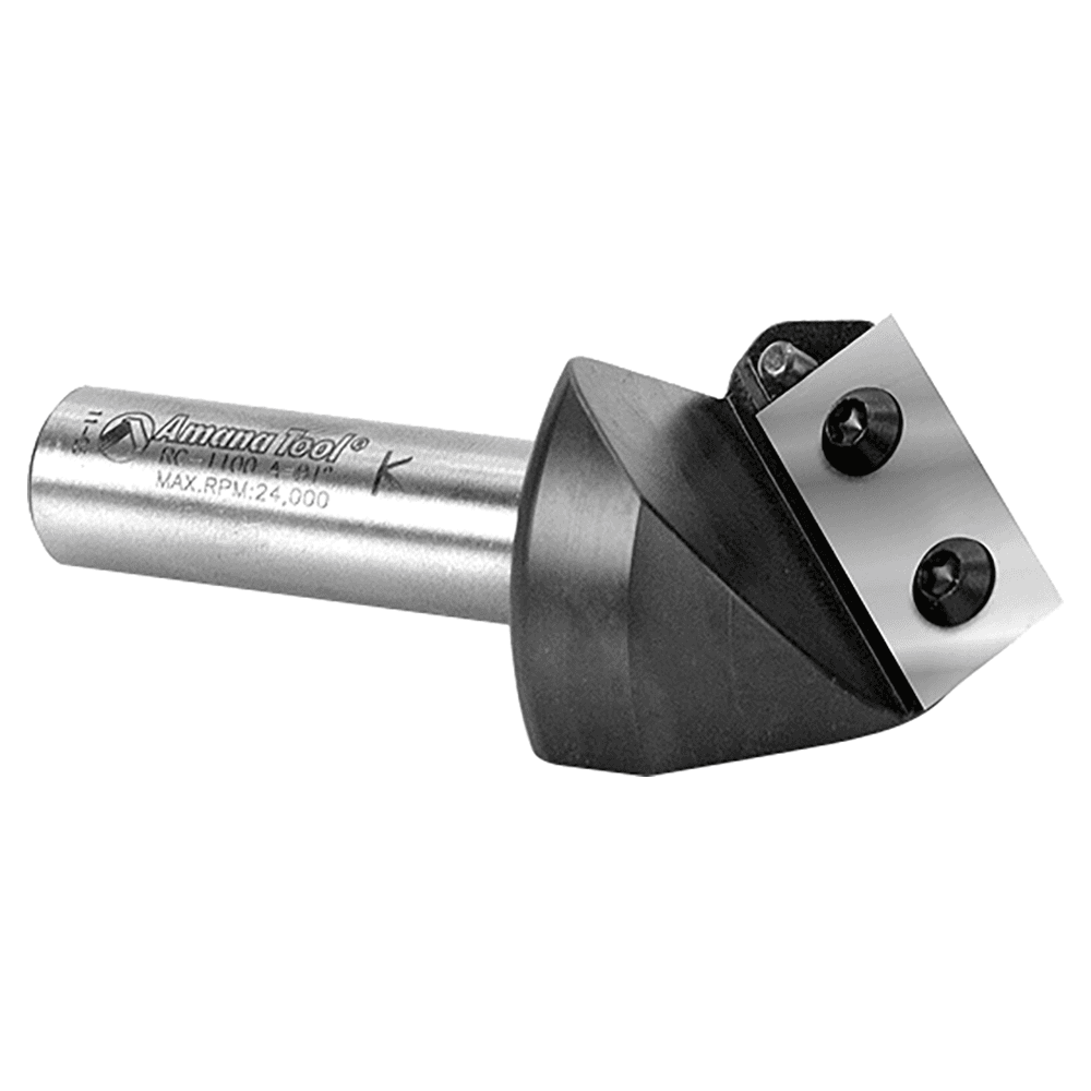 1-1/2" x 3" 91° CNC Insert V-Groove Router Bit, 1-Flute, 1/2" Shank Alt 3 - Image