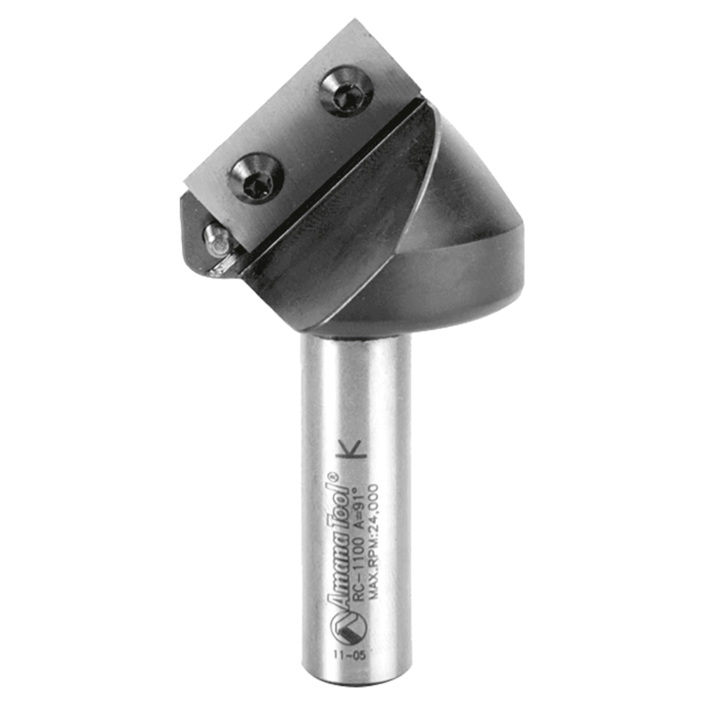 1-1/2" x 3" 91° CNC Insert V-Groove Router Bit, 1-Flute, 1/2" Shank Main - Image