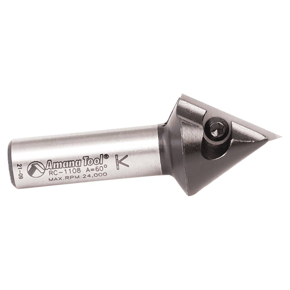 Insert V-Groove 60° x 1-1/16 Dia x 29/32 x 1/2" Shank CNC Router Bit Alt 2 - Image