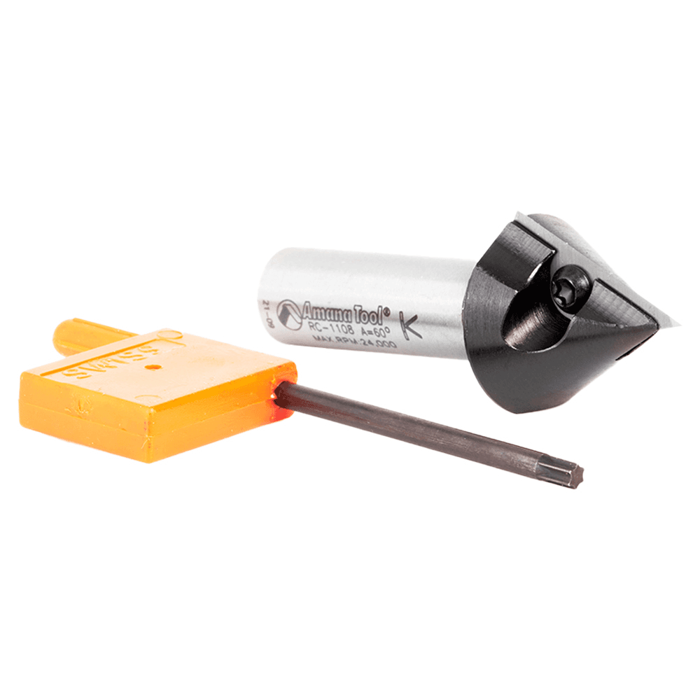 Insert V-Groove 60° x 1-1/16 Dia x 29/32 x 1/2" Shank CNC Router Bit Alt 3 - Image