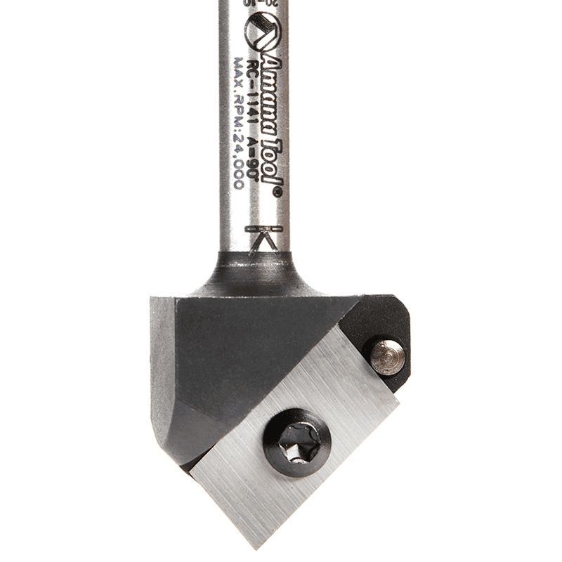 1" Dia x 1/2" CNC Insert V-Groove 90°, 1/4" Shank Alt 4 - Image
