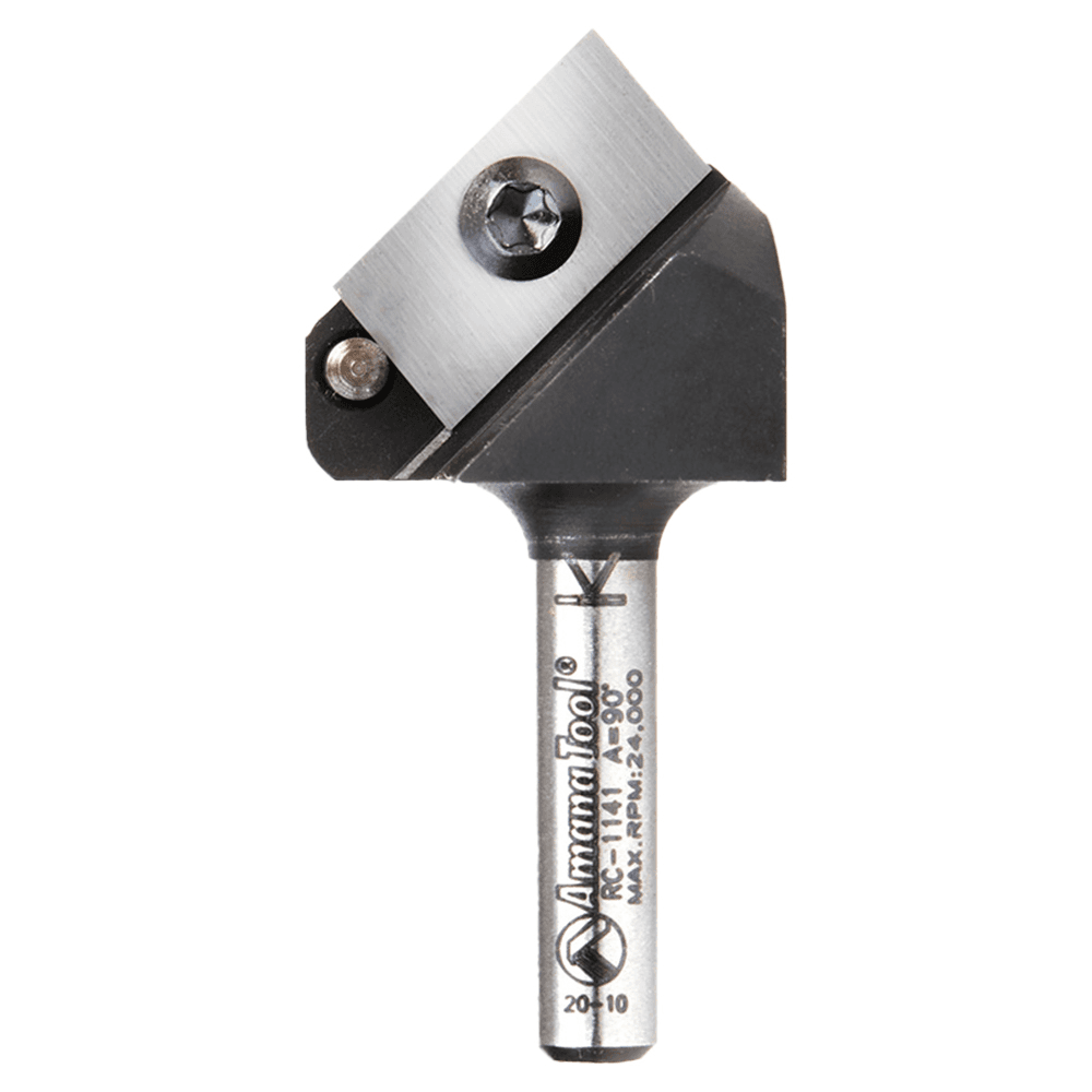 1" Dia x 1/2" CNC Insert V-Groove 90°, 1/4" Shank Main - Image