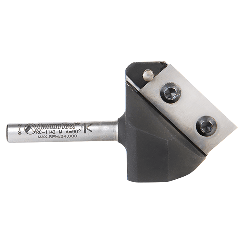 Insert V-Groove 90° x 39mm Dia 20mm x 6mm Shank CNC Router Bit Alt 2 - Image