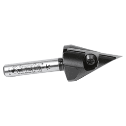 13/16" x 2-5/16" 45° CNC Insert V-Groove Router Bit, 1-Flute, 1/4" Shank Alt 2 - Image
