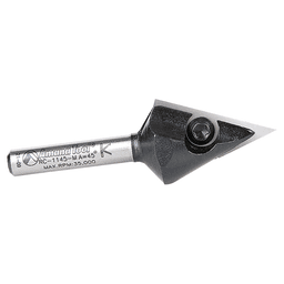21mm x 59mm 45° CNC Insert V-Groove Router Bit, 1-Flute, 6mm Shank Alt 2 - Image