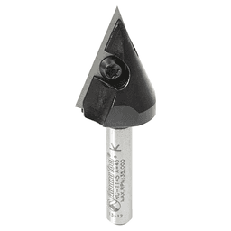 13/16" x 2-5/16" 45° CNC Insert V-Groove Router Bit, 1-Flute, 1/4" Shank Main - Image