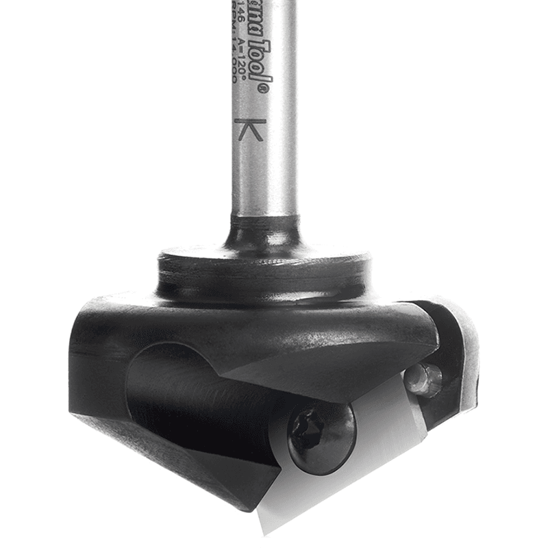 Insert V-Groove 120° x 1-23/64 x 1/4" Shank CNC Router Bit Alt 4 - Image