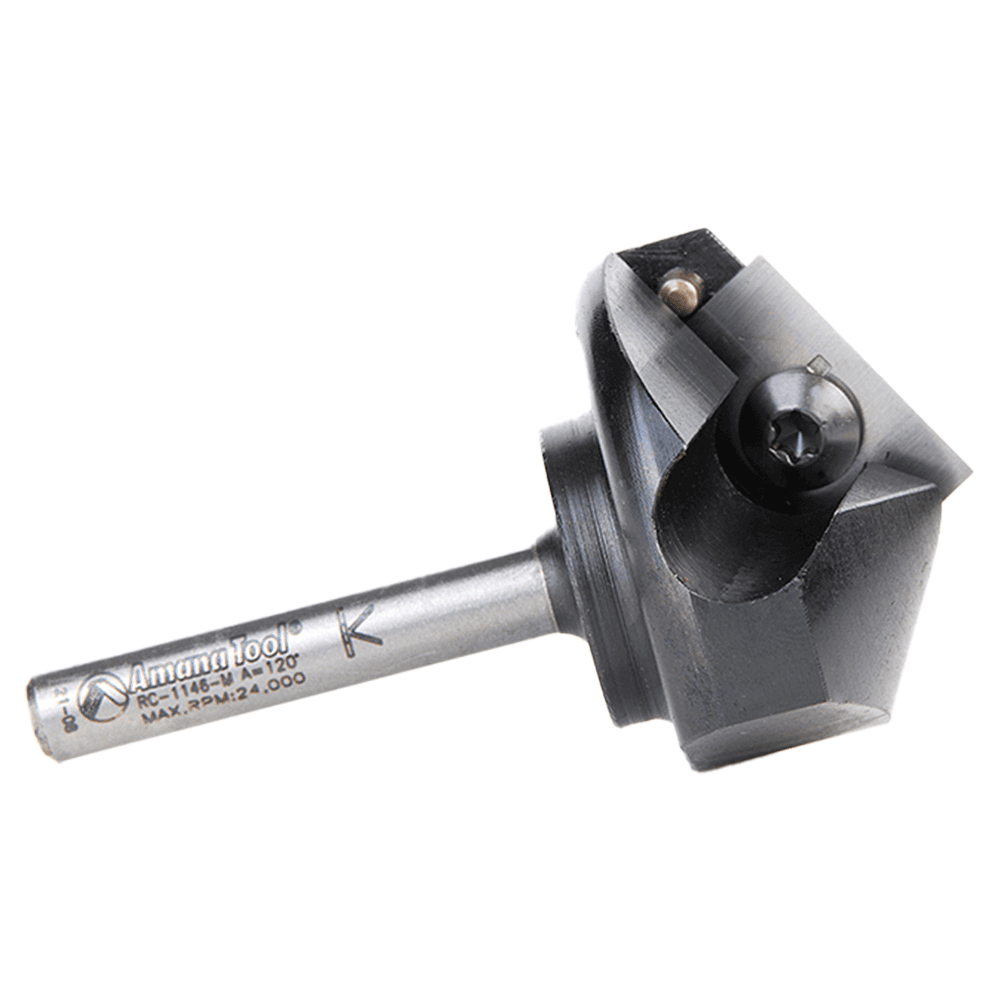 Insert V-Groove 120° x 35mm Dia x 10mm x 6mm Shank CNC Router Bit Alt 2 - Image