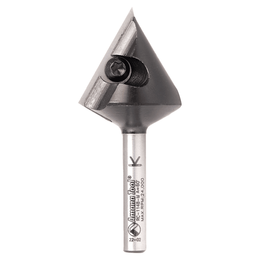 Insert V-Groove 60° x 23mm x 6mm Shank CNC Router Bit Main - Image