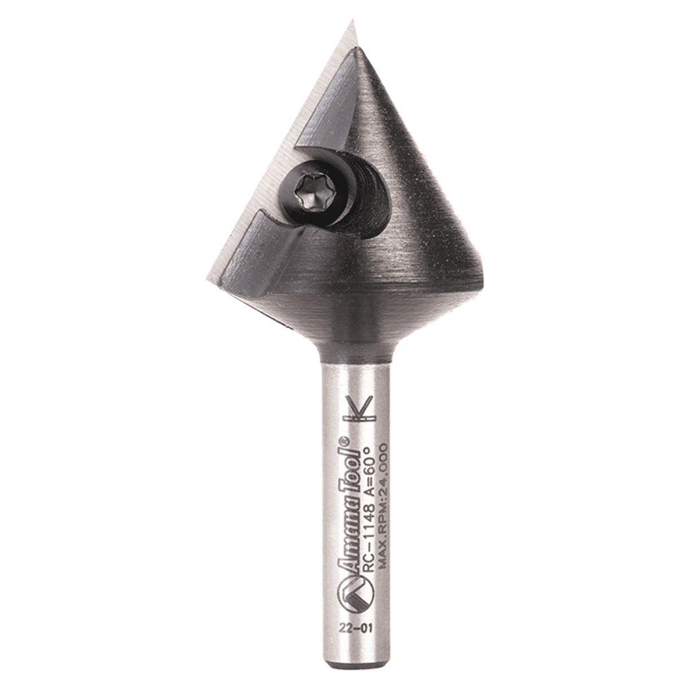 Insert V-Groove 60° x 59/64 x 1/4" Shank CNC Router Bit Main - Image