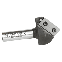 0.090" Tip x 45/64" x 1-1/2" Dia Solid Carbide Insert Knife 90° Double Edge Folding V-Groove Bit for Shaping Composite Panels, 1/2" Shank Alt 2 - Image
