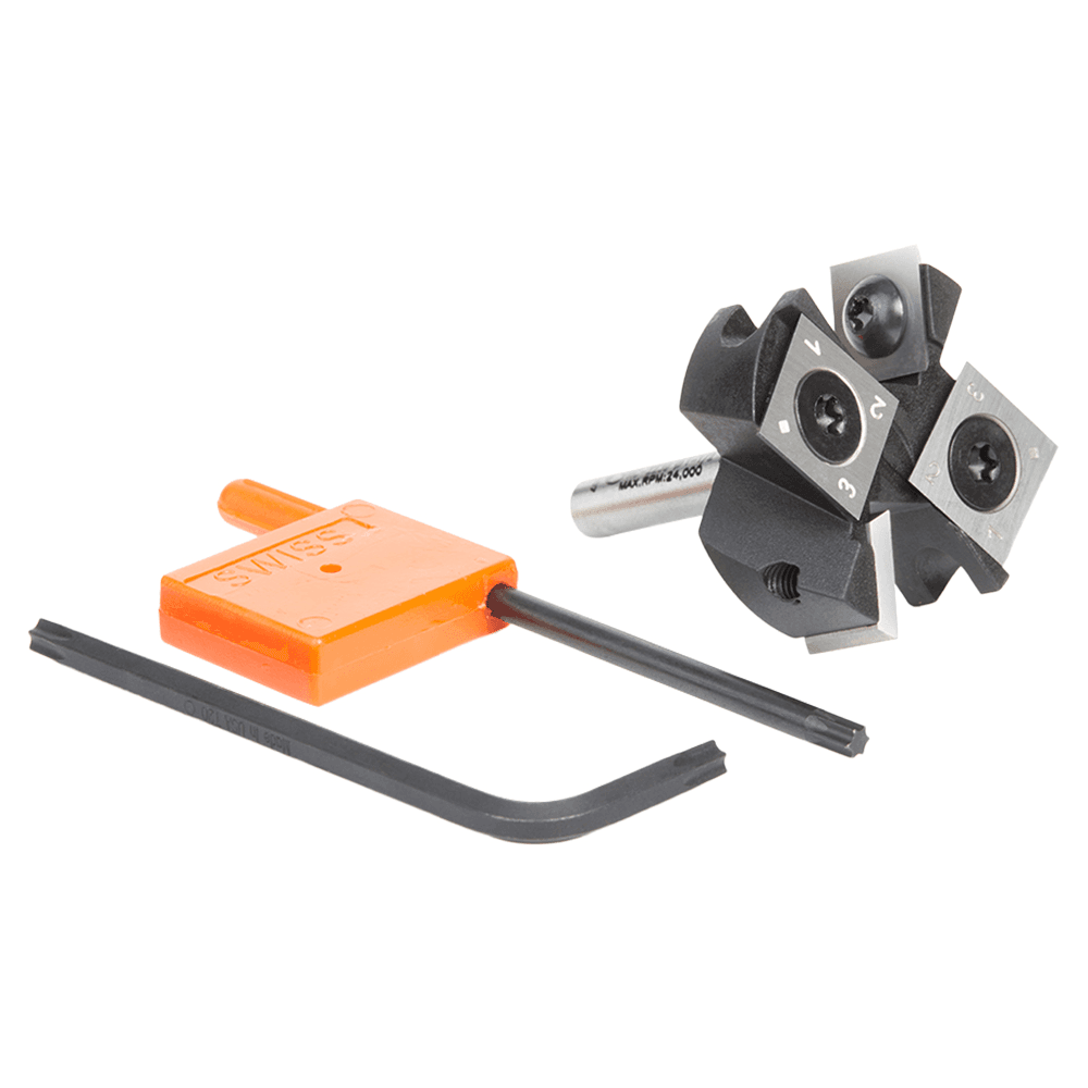 1-1/2" Dia x 1/2" Insert Carbide Mini Spoilboard Surfacing, Rabbeting, Flycutter, Slab Leveler/Surface Planer Router Bit, 6mm Shank Alt 3 - Image