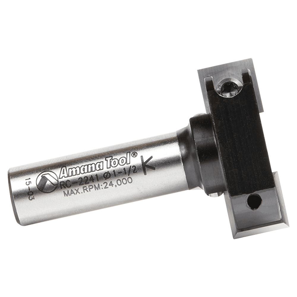 1-1/2" Dia x 15/32" Insert Carbide Mini Spoilboard Surfacing, Rabbeting, Flycutter, Slab Leveler/Surface Planer Router Bit, 1/2" Shank Alt 2 - Image