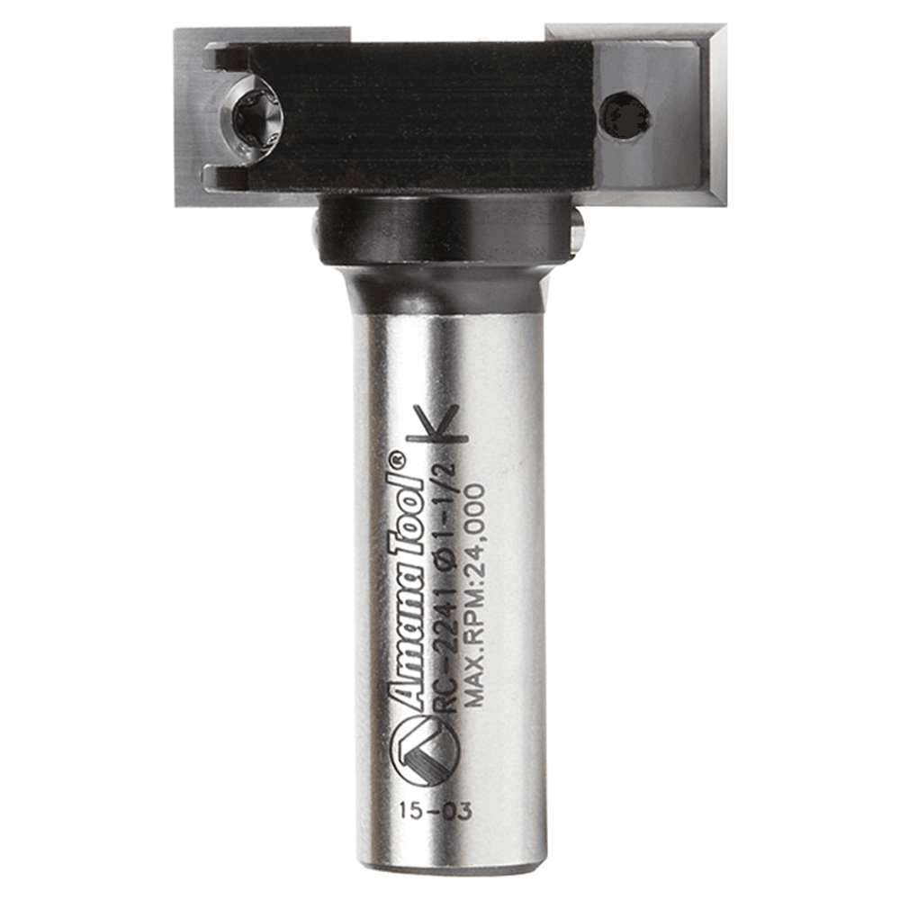 1-1/2" Dia x 15/32" Insert Carbide Mini Spoilboard Surfacing, Rabbeting, Flycutter, Slab Leveler/Surface Planer Router Bit, 1/2" Shank Main - Image
