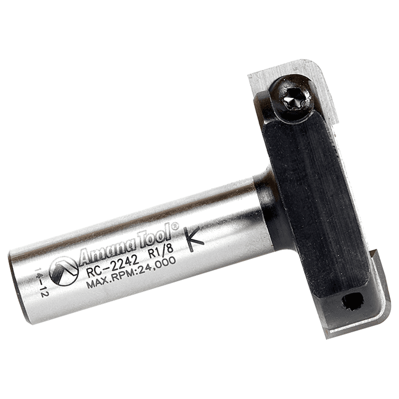 1-3/4" Dia x 15/32" Insert Carbide Spoilboard Surfacing, Rabbeting, Flycutter, Slab Leveler/Surface Planer 1/8" Radius, 1/2" Shank Alt 2 - Image