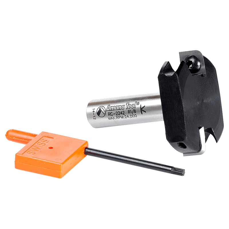 1-3/4" Dia x 15/32" Insert Carbide Spoilboard Surfacing, Rabbeting, Flycutter, Slab Leveler/Surface Planer 1/8" Radius, 1/2" Shank Alt 3 - Image
