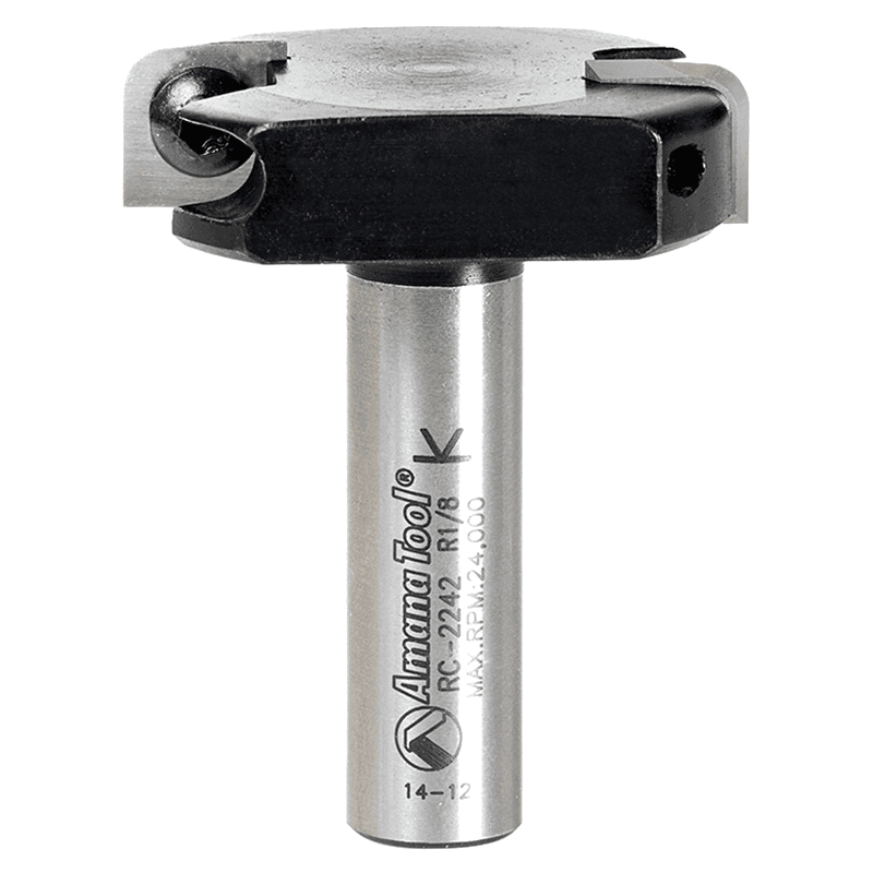 1-3/4" Dia x 15/32" Insert Carbide Spoilboard Surfacing, Rabbeting, Flycutter, Slab Leveler/Surface Planer 1/8" Radius, 1/2" Shank Main - Image