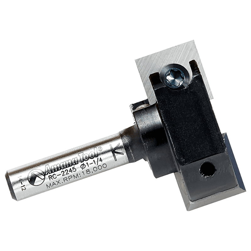 1-1/4" Dia x 15/32" Insert Carbide Mini Spoilboard Surfacing, Rabbeting, Flycutter, Slab Leveler/Surface Planer Router Bit, 1/4" Shank Alt 2 - Image