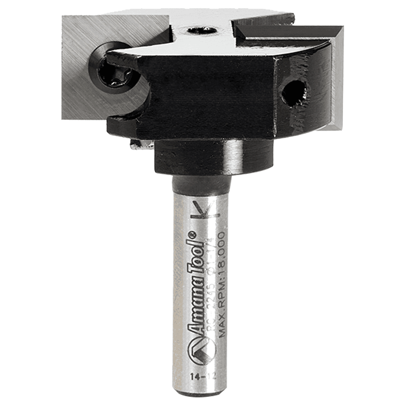 1-1/4" Dia x 15/32" Insert Carbide Mini Spoilboard Surfacing, Rabbeting, Flycutter, Slab Leveler/Surface Planer Router Bit, 1/4" Shank Main - Image