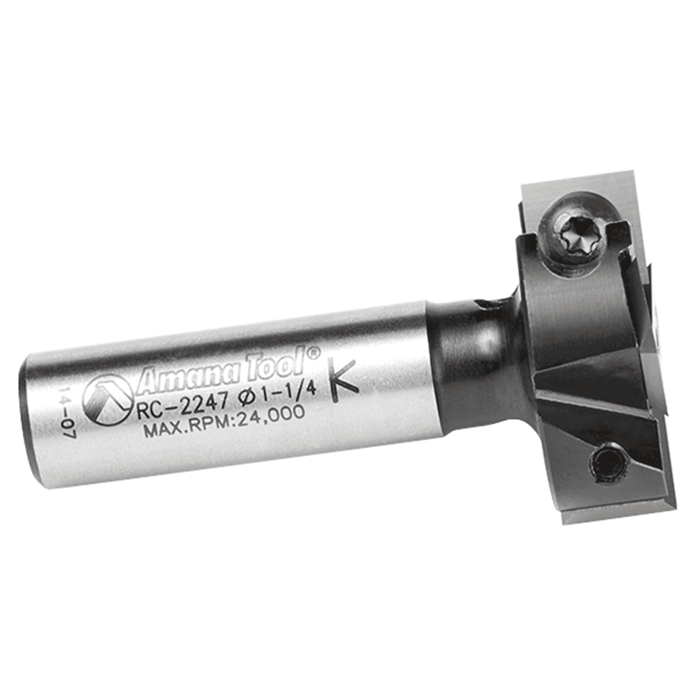 1-1/4" Dia x 27/64 Insert Carbide Mini Spoilboard Surfacing, Rabbeting, Flycutter, Slab Leveler/Surface Planer Router Bit, 1/2" Shank Alt 2 - Image